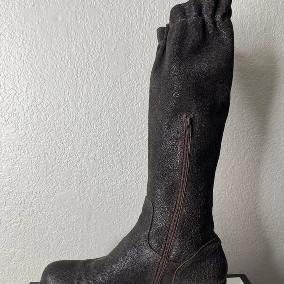 MOMA Avantgarde Brown Western High Boot Biker Motorcycle Zip Womens 9.5 US/40 EU - Picture 5 of 13
